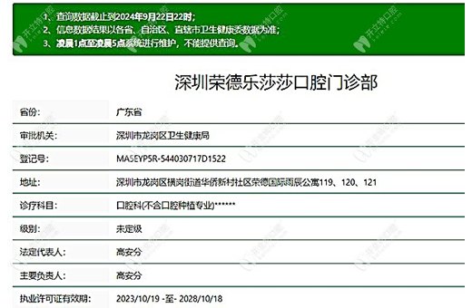 深圳榮德樂莎莎口腔門診部