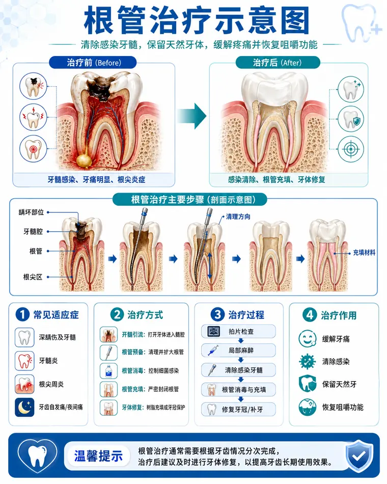 根管治療示意圖