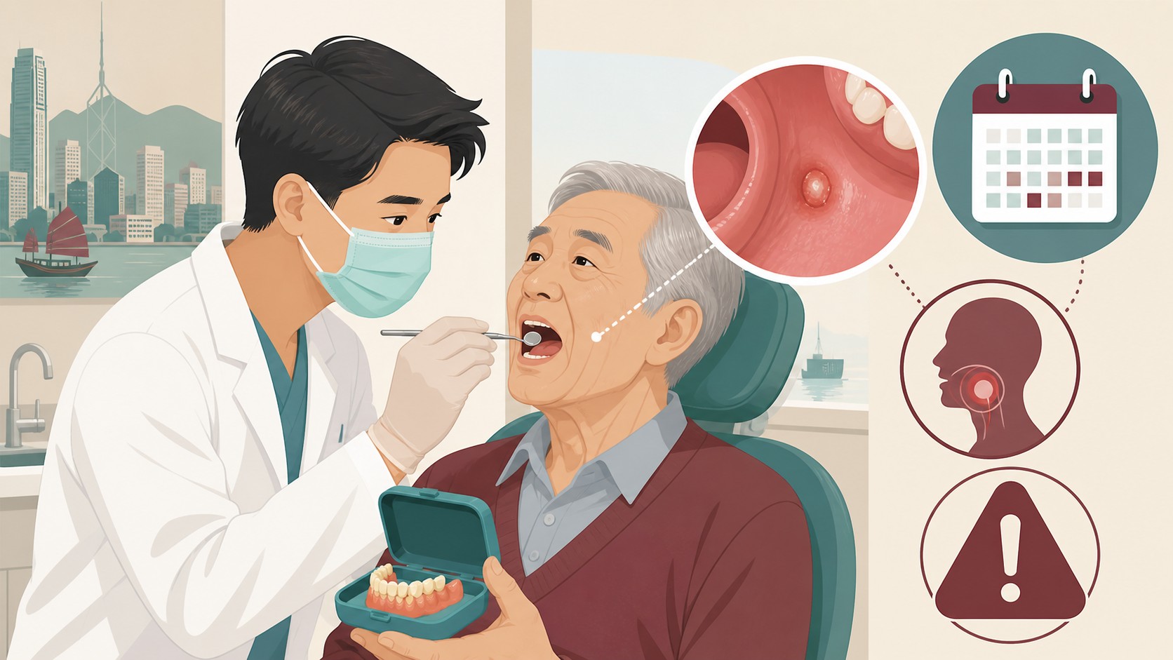假牙配戴者口腔潰瘍反覆:清潔、磨擦與口腔癌警號要一併排查