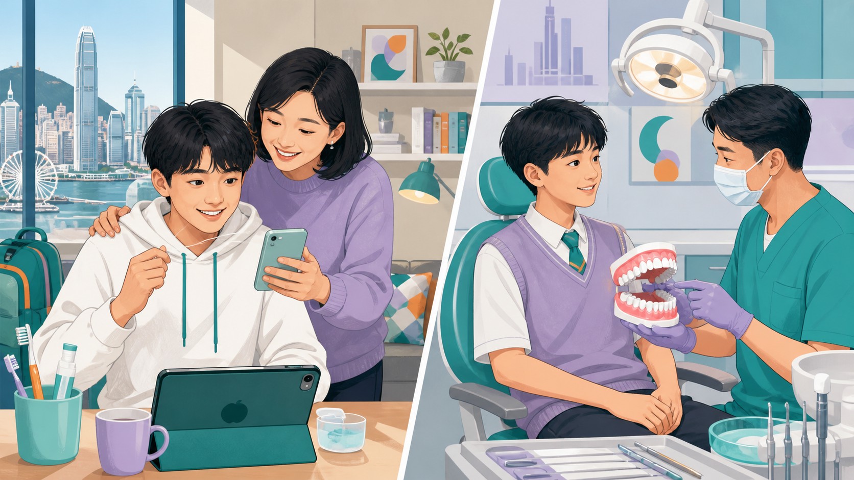 中學生離開學童牙科保健後:家長要補上的定期檢查與牙線習慣